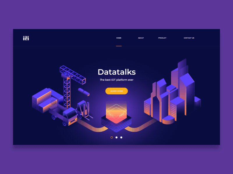 DataTalks Landing Page Animation data gif gif animation gradient design illustration isometric animation isometric illustration landing page uiux vector