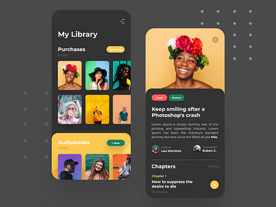 My Library Dark Mode app article blog book dark design ios iphone library photography ui user interface
