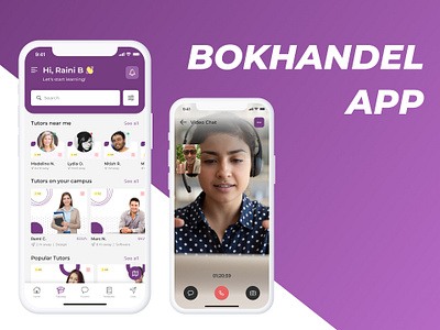 Bokhandel - Tutor App Design app design best mobile app design course discover e learning education minimal mobile app mobile app design online online class online courses app online learning online tutor profile student tuition tutor ui ux