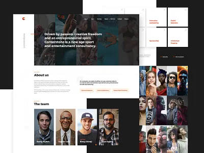 Cornerstone Sport Agency agency consulting design light minimal sport ui user interface web