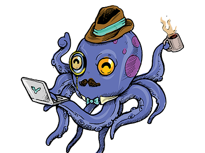 octoSir app branding design illustration illustrator cc vector