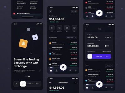 Crypto Exchange Mobile App UI Design app design crypto crypto app crypto design crypto tracking app crypto trading app design finance mobile app mobile design money product design stock app trading app ui ui design uiux user interface web design website