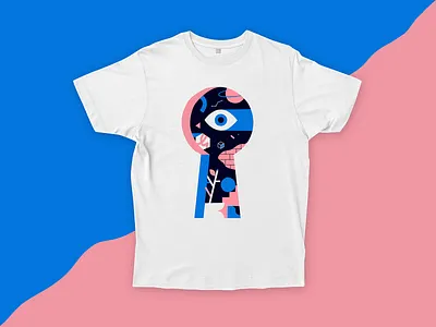 Through the Keyhole abstract apparel everpress eye illustration keyhole patswerk pattern shapes shirt space summer t shirt vector
