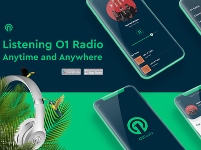 O1 Radio app design design app illustration mobile radio typography ui ux ui
