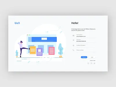 WEB Sign up page design design designer ui uidaily web website