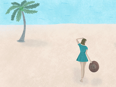 Girl on the beach art direction book cover character design children illustration editorial design editorials illustration ipad pro photoshop procreate procreate app publication texture illustration vector