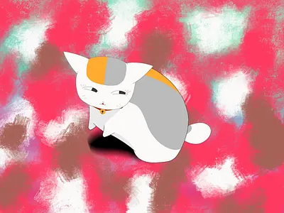 简单的插画可爱的猫咪