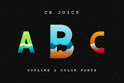 CS Juicy (Color Font & Outline) font lettering outline typeface