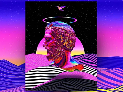 Poster Design Gradient Tutorial artwork class colorful geometric gradient gradients iridescent klarens modern poster poster a day poster art poster design posters retro skillshare statue tutorial vaporwave vivid