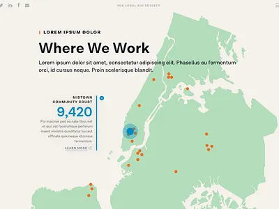 Legal Aid Society Digital Annual Report map microsite nonprofit web design website