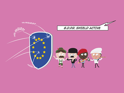 Ready for GDPR character design fun graphic illustration vector