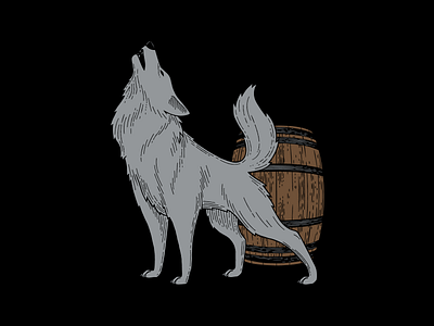 Hard Way Cider Illustration—Renegade barrel cider graphic design hand drawn hard cider illustration label label design package design packaging renegade wolf