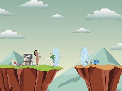 Search for Knowledge character design fun graphic illustration vector