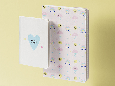 Notebooks art branding character cute design graphic design illustration illustration art illustrator ilustracion ilustración love rainbow seamless pattern stationery stationery design