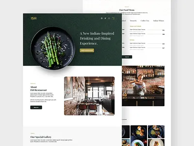 Restaurant Landing Page branding design food landing page landing page design restaurant typography ui ux web website website design