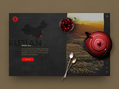 Teahouse White Tea Concept coffee creative dark design drinks ecommerce food outdoor tea ui website