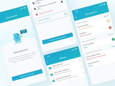 Documents upload flow for Bruno banking branding design documents figma finance fintech frenchtech illustration savings ui ux
