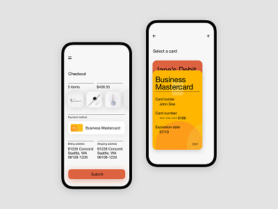 iOS checkout flow cards credit card debit card ecommerce interaction interaction design native app ui ux ux design uxdesign