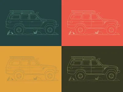 Land cruiser J60 car jeep land cruiser off road outline toyota truck