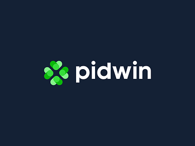 pidwin branding casino clover data gambling geometric good fortune green growth identity igaming logo luck mark software symbol technology