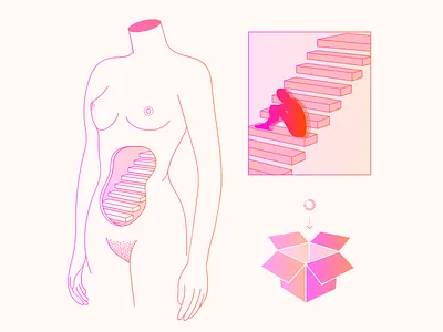 Stairs body boxes gradient loading stairs