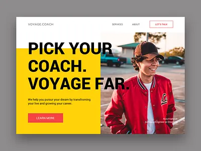 Landing Page Concept 1 landing page maroon minimalism ui website yellow