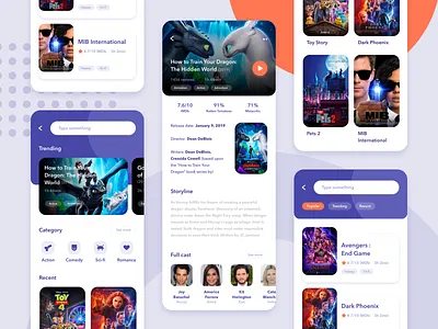 Movie app app app design clean design film mobile movie movie app review service ui ui design