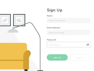 Sign Up-Furniture best design best designer branding design furniture illustration log in minimal signup ui web website xd