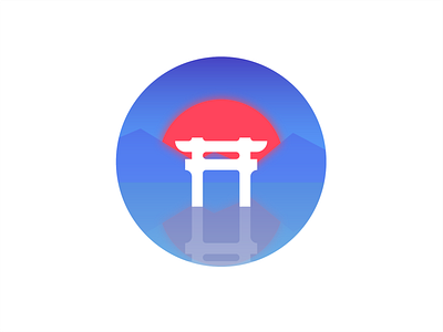 Reflection archer art color colour design gate japan japanese lake landscape mirror pillar reflection river tower vector zilux