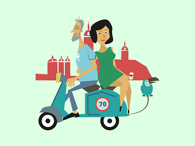 I love Vespa affinity designer bike blue city design designer flat flat design illustration salamanca scooter spain vespa