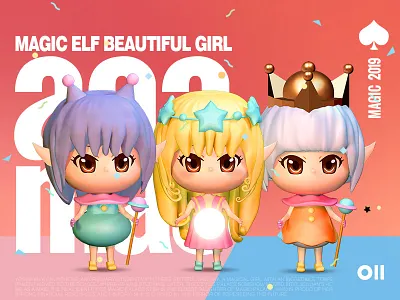 Magic Beauty Girl c4d cartoon figurine illustration ui