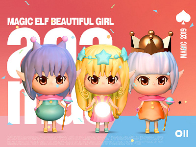 Magic Beauty Girl c4d cartoon figurine illustration ui