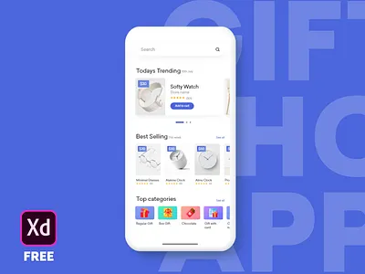 Gift shop app home page adobexd appdesign design dribbblers free download freebie giftshop graphic inspiration interaction interface iosinspiration minimal shopping ui uidesign uitrends userexperience userinterface ux