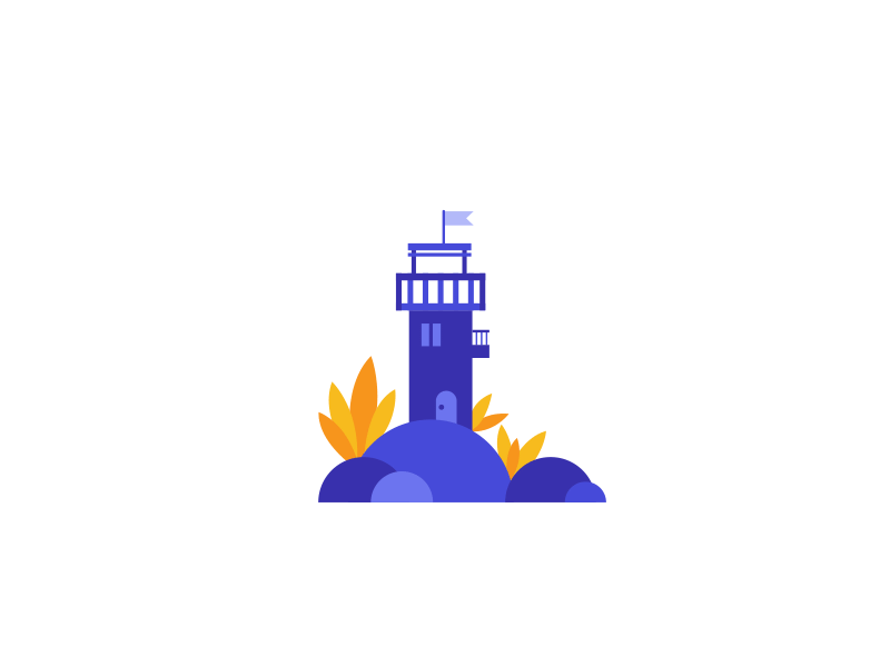 Breeze animation breeze clouds coast design flag flat gradient illustration minimal mograph motion motion design motiongraphics nature plants tower ui ux vector