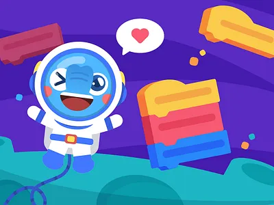 program astronaut blue book child children code color course elephant learn planet primary school program scratch sky space spaceman spaceship universe