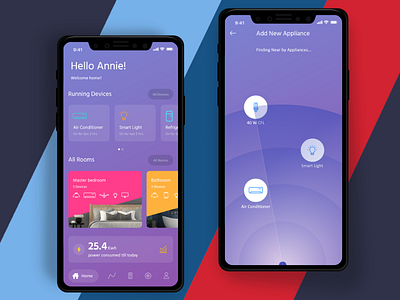 Smart Home - App android clean concept gradient home ios m mobile app smart home smart home app uiux