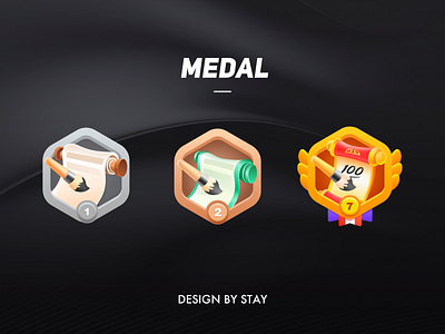 Learning medal education icon medal pen reel ui yellow
