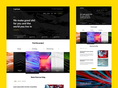 Concept #20 - Agency agency clean concept design landing ui yellow