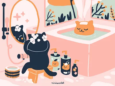 Japanese Bathroom bath bathroom cat japan japanese