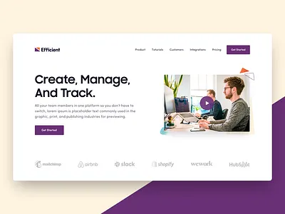 Create, Manage and Track app clean design designer freelance hero illustration illustrator sketch ui ux web website
