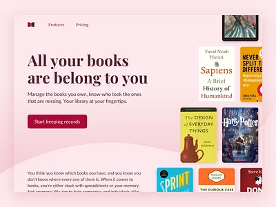 Library Management WIP book books design landing page library management management app management system site web web design website wip