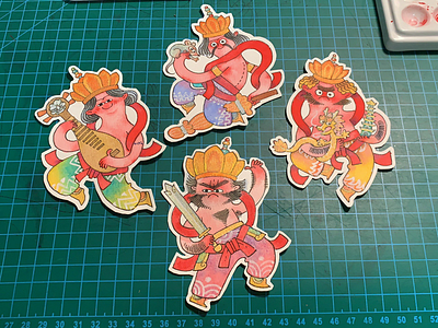 Four Heavenly Kings water color