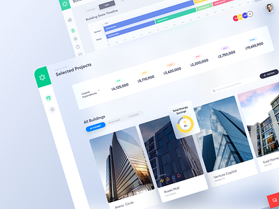 Bractlet Dashboard - Selected Projects app buildings cards chart dashboard design system optimisation properties stats ui user experience user interface ux web web app webapp website