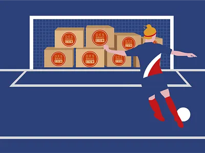 France women's soccer player advertise ball beautiful blue boxes color design flat girl goal graphic art hair illustration minimal vector vector art vintage