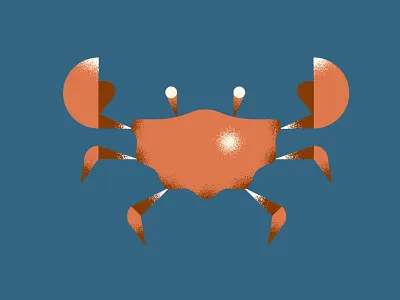 Crab animal beach character crab fish flat icon illustration sea texture vector
