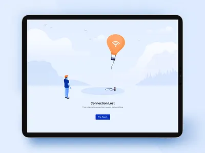 Connection Lost Empty State adobe clean connection dashboard design empty state illustration interaction design lost minimal no data sketch