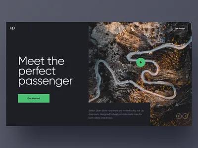 Landing page concept for the taxi service auto automotive black car dark landing lyft promo taxi uber website