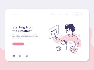Minimalist Landing Page character illustration minimalist page ui web design