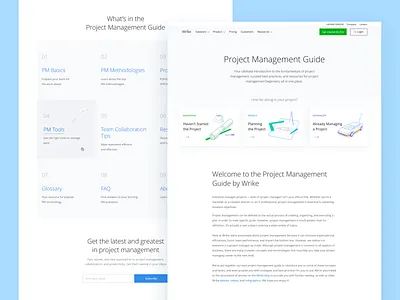 Wrike Project Management Guide blue branding clean collaborate design guide illustration landing page management project tool typography ui ux web website wrike