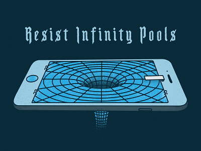 Resist Infinity Pools blackletter branding canada design font hand drawn illustration inifinity logo maketime pools poster art resist resistance texture typography vector vintage